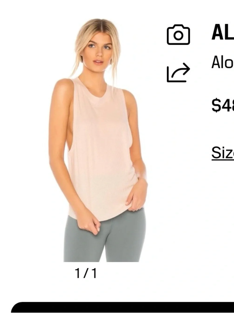Alo yoga Heat Wave Tank In Blush size M